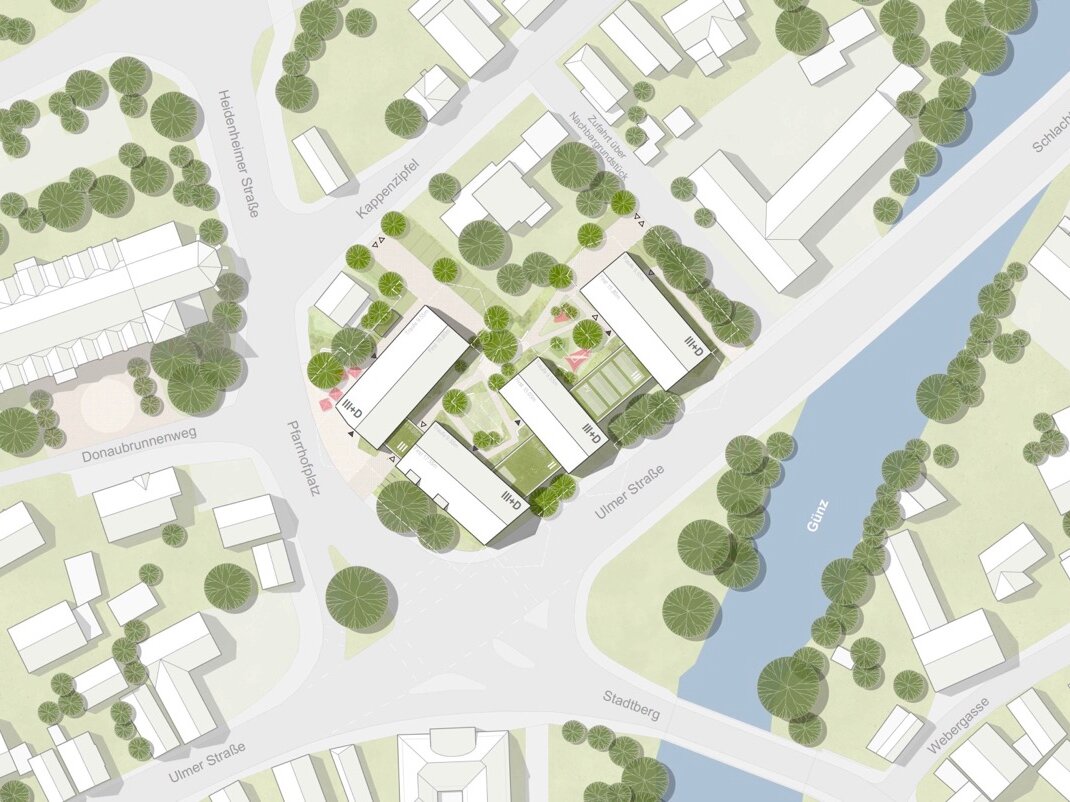 Pfarrhofplatz Günzburg Planzeichnung oben